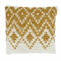 Vecindario 18 in. Diamond Woven Square Throw Pillow with Poly Filling, Gold VE2658468